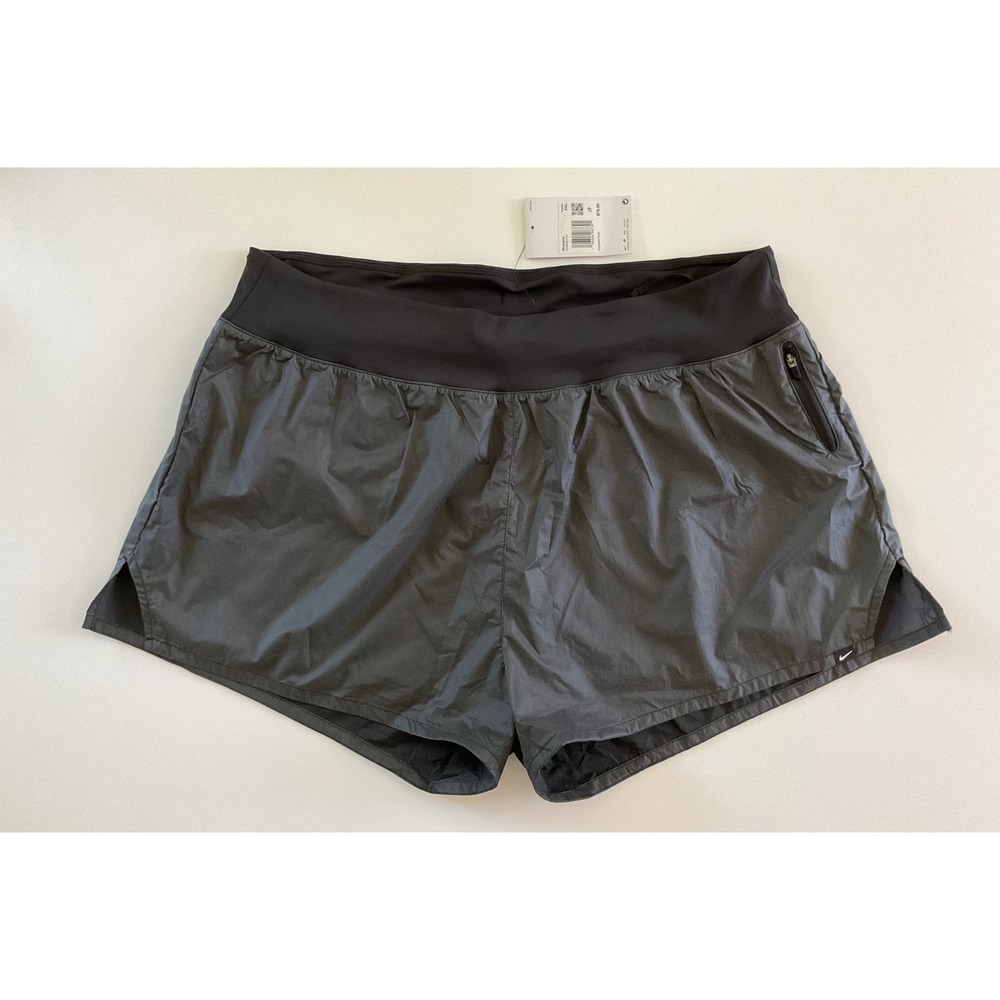 Nike Women's Dark Heather Gray Running Shorts Size XXL w/ Lined Biker Shorts NWT